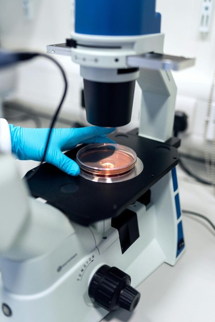 Laboratory technician working with equipment